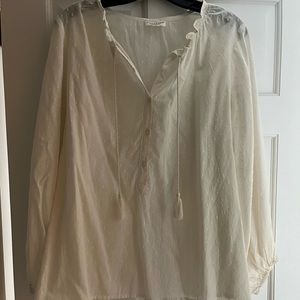 Emerson Fry Ivory Dot Bardot Top size small
